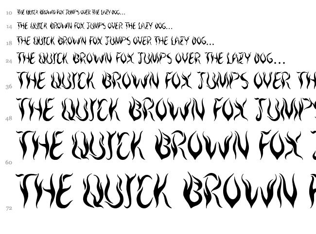 Royal Inferno font waterfall